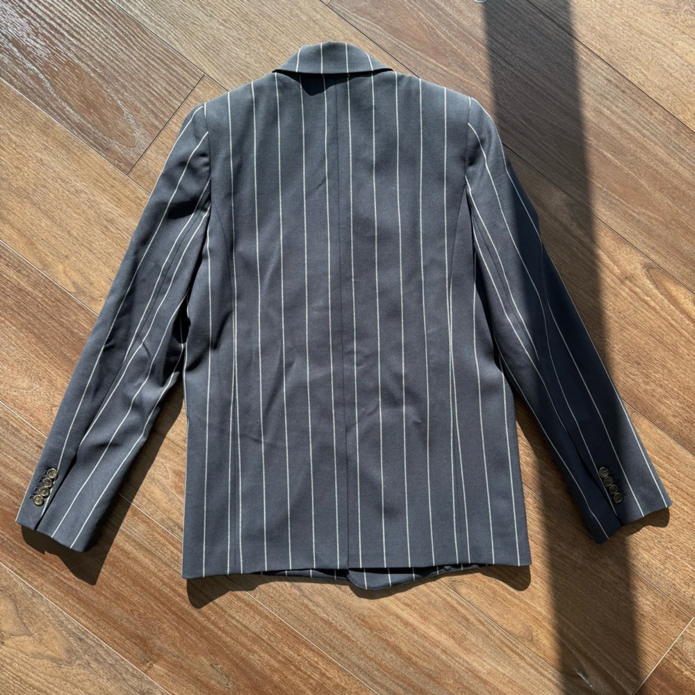 NWT. Argent Navy Pinstripe Crosby Blazer. 0. - Picture 8 of 12